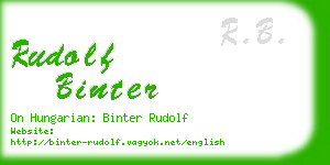 rudolf binter business card